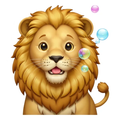  lion blowing bubbles sticker