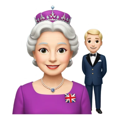 someone who's taking a photo in a room with with the wax figures of the queen elisabeth the II sticker