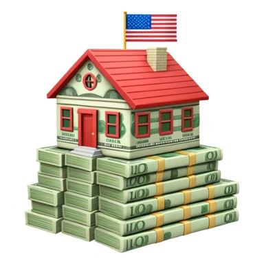 usa flag money house sticker