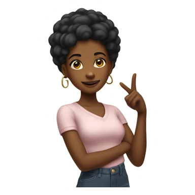 Cute black girlfriend pointing straight at you  sticker