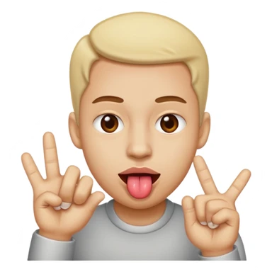 tongue out and muddle fingers on the sides sticker