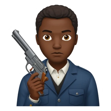 Black guy in a Shystie holding a gun sticker