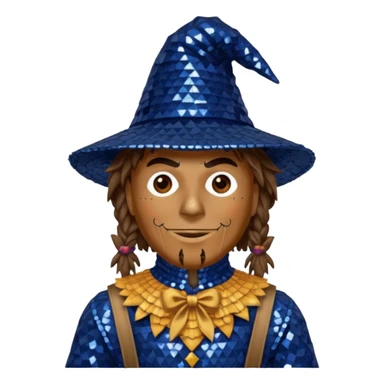 Scarecrow from The Wizard of Oz with dark blue sequin outfit sticker
