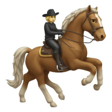 cat riding a horse sticker