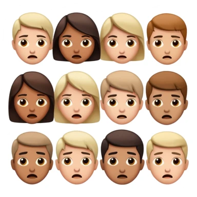 Anxious
 Irritated
 Confused
 Unsure
 Hopeful
Neutral (slightly cautious)
 (Excited → Confused) in cute  human forms sticker