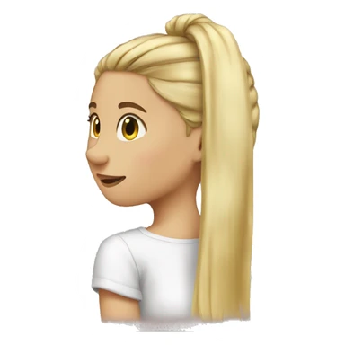 blond girl ties her hair in ponytai sticker