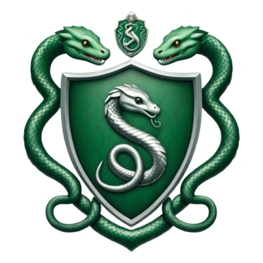 Slytherin crest with silver snake at the center sticker