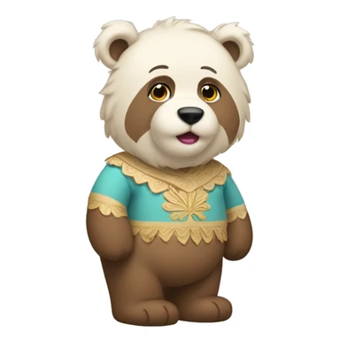 Oso con vestido de valley sticker