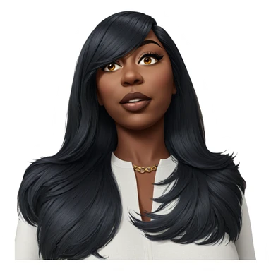 realistic portrait of dark beauty sticker