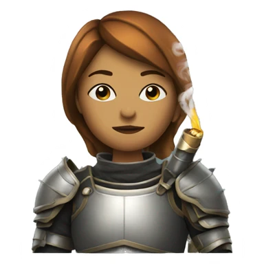 Woman wearing armor smoking sticker
