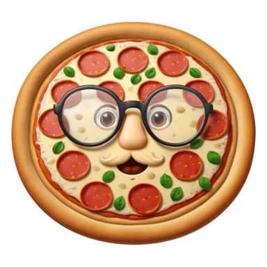 pizza face with glassess sticker