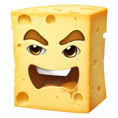 Angry block of cheese sticker
