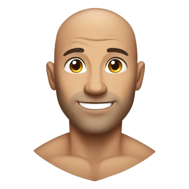 handsome shirtless bald man gay sticker