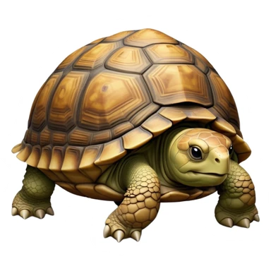 cinematic-tortoise-realistic-full-body-walking-emoji,-sturdy-domed-shell-in-rich-earthy-tones,-thick-scaled-legs-moving-slowly-but-deliberately,-wrinkled-wise-face-peering-ahead-with-calm-determination,-small-dark-eyes-reflecting-centuries sticker