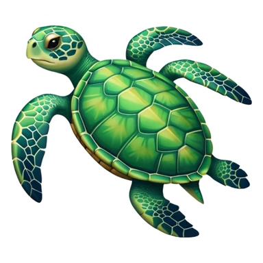 cute sea turtle swimming sticker