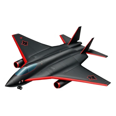 Stealth Bomber plane black and red sticker