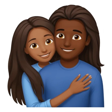 dark skin girlfriend hugs mixed boyfriend with long hair  sticker