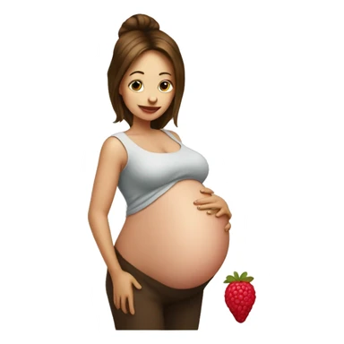 Pregnant with a rasberry in the belly sticker