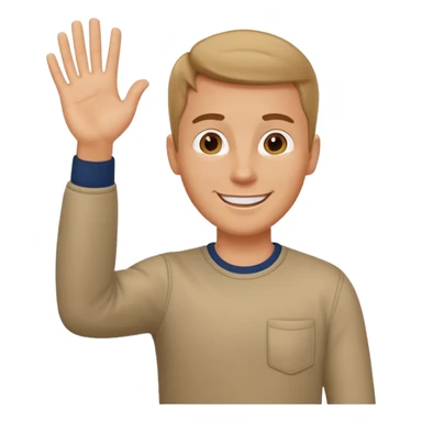 A white man in casual clothes stands and waves his hand in greeting. sticker