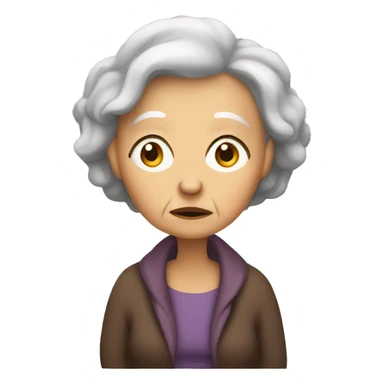 Old woman waiting bored sticker