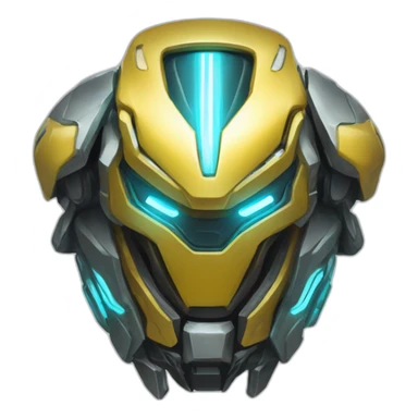 futuristic armored Omega Energy helmeth radiating energy sticker