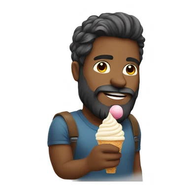 confident guy with beard with ice cream sticker