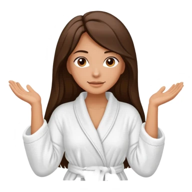 long brunette hair tan skin exfoliating face skincare bathrobe sticker