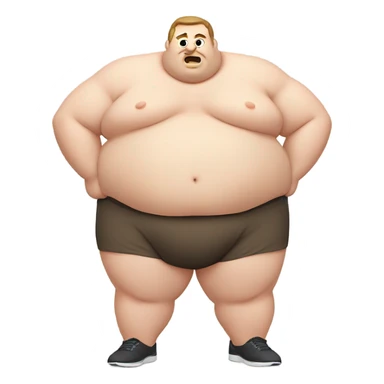 fat white guy shirtless doing sit-ups sticker