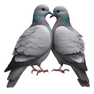 Two pigeons hugging  sticker