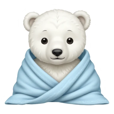 baby white polar in cozy blanket sticker