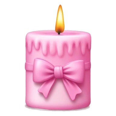 A candle With a  bow and ist baby pink sticker