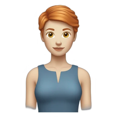 Gingerhair woman with short hair and light beige skin and blue eyes sticker