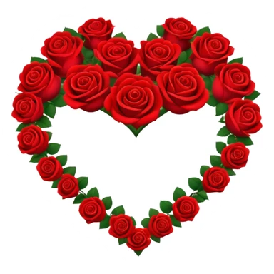 bouquet of red roses arranged in a heart shape sticker
