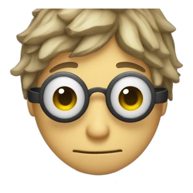 Frown face with goggles sticker