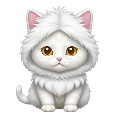 white cat wearing a costume sticker