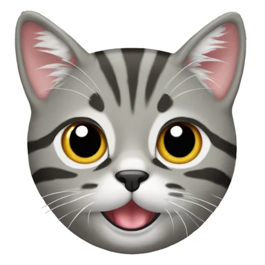 Grey tabby with tongue out  sticker