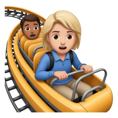a person riding a rollercaster and being really scared sticker