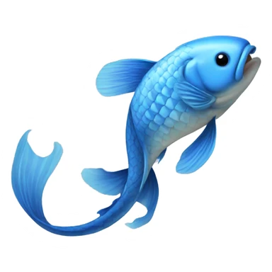 Blue koi fish sticker