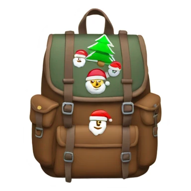 backpack for adventure with christmas patches on it sticker