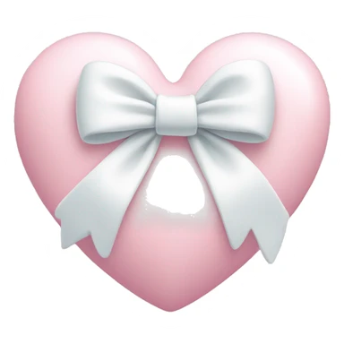 Pastel pink heart with white bow sticker