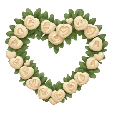 Beige heart wreath  sticker