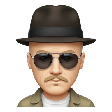 Hizenberg in hat and black sunglasses  sticker