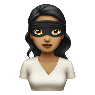 blindfold woman, black hair sticker