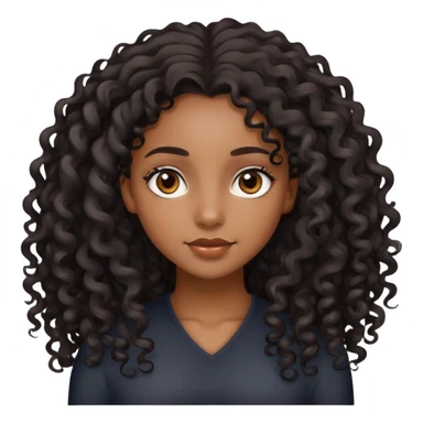 pretty black girl with long curly hair sticker