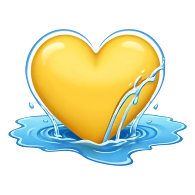 yellow heart with a river sticker