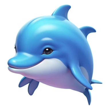 Cinematic Huggable Dolphin Portrait Emoji, Embracing a cuddly, rounded form with a soft, inviting silhouette and a gentle, warm smile, featuring smooth, glossy skin and large, endearing eyes that sparkle with affection, Simplified yet irresistibly adorable features, highly detailed, glowing with a tender, pastel aquatic glow, high shine, comforting and delightful, stylized with an air of plush marine lovability, soft glowing outline, capturing the essence of a super cute dolphin that seems as if it could be hugged into your heart! sticker