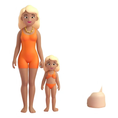 blonde woman with straight hair and light brown skin, with the three iconic Atalaia Beach arches in the background (Aracaju-SE, Brazil), middle arch taller with round tops, made of tiles sticker