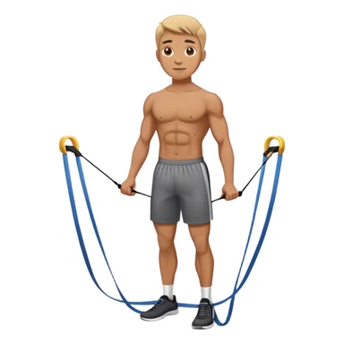 man standing on resistance band sticker