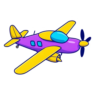 yellow propeller plane sticker