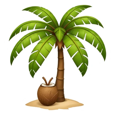 coconut tree with coconuts below sticker